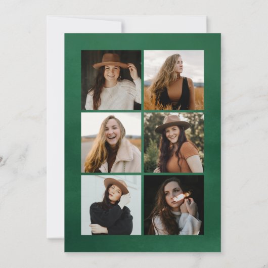 Green Waterverf Arch 7 Photo Collage Afstuderen Aankondiging (Achterkant)