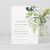 GREEN WATERVERF FERN FOLIAGE DANK U BEDANKKAART (Staand voorkant)