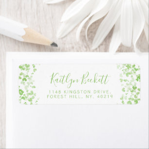 Green Waterverf Hearts Irish St. Patrick's Day Etiket