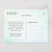 Green Waterverf Leaf Botanical Wedding Dank je Briefkaart (Achterkant)