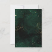 Green Waterverf Magical Gold Wedding RSVP (Achterkant)