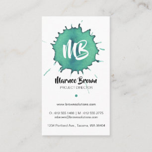 Green Waterverf Stain - Monogram Visitekaartje