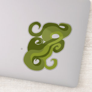 Green Wave Swirl door © Cathy Thompson Sticker