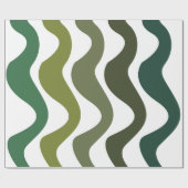 Green Wavy Stripes Cadeaupapier (Vlak)