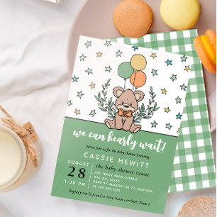 Green We kunnen Baby shower afwachten Kaart