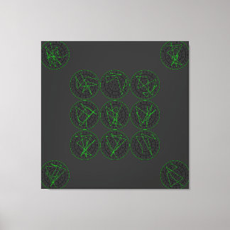 Green Wealth Luck Sigil Series Canvas Afdruk