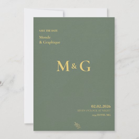 Green Wedding Invitations Art (Devant)