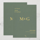 Green Wedding Invitations Art (Devant / Derrière)