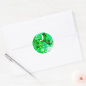 Green Wedding Monogram Ronde Sticker (Envelop)