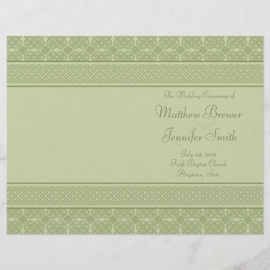 Green Wedding Order of Service & Ceremony Program (Voorkant)