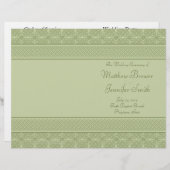 Green Wedding Order of Service & Ceremony Program (Voorkant / Achterkant)