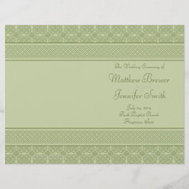 Green Wedding Order of Service & Ceremony Program