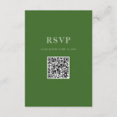 Green Wedding QR Code Enclosure Kaart (Achterkant)