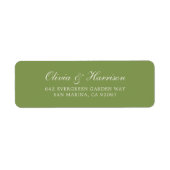 Green Wedding Return Address Label (Voorkant)