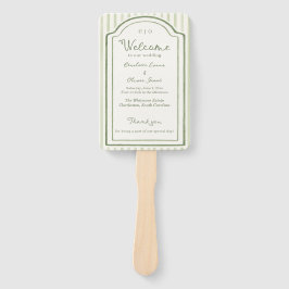 Green Wedding Striped Program Handwaaier