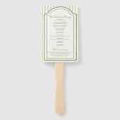 Green Wedding Striped Program Handwaaier (Achterkant)