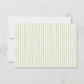 Green Wedding Striped QR code RSVP Card (Dos)