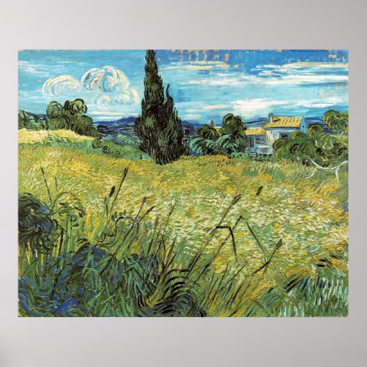 Green Wheat Field Vincent van Gogh Poster (Voorkant)