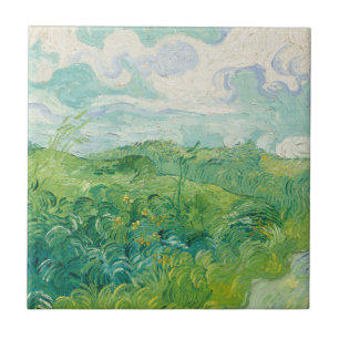 Green Wheat Fields Landscape Art Van Gogh Tegeltje