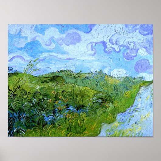 Green Wheat Fields Van Gogh Fine Art Poster (Voorkant)