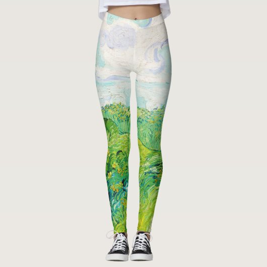 Green Wheat Fields, Van Gogh Leggings (Voorkant)