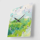 Green Wheat Fields, Van Gogh Vierkante Klok (Hoek)