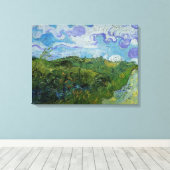 Green Wheat Fields van Vincent van Gogh Canvas Afdruk (Insitu (Houten vloer))