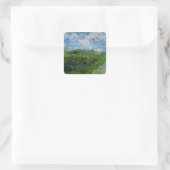 Green Wheat Fields van Vincent van Gogh Vierkante Sticker (Tas)