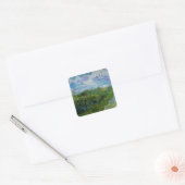 Green Wheat Fields van Vincent van Gogh Vierkante Sticker (Envelop)