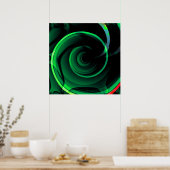Green Whirlpool Psychedelic Hypnotic Swirl Vortex Poster (Keuken)