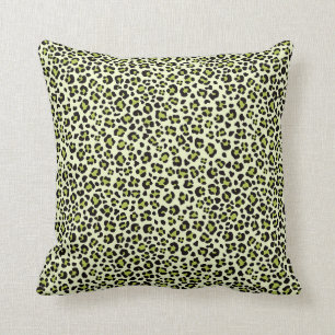 Green White Black Leopard Print Sierkussen