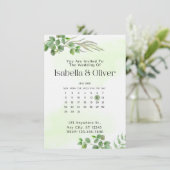 Green & White  Botanical Wedding invitation (Debout devant)