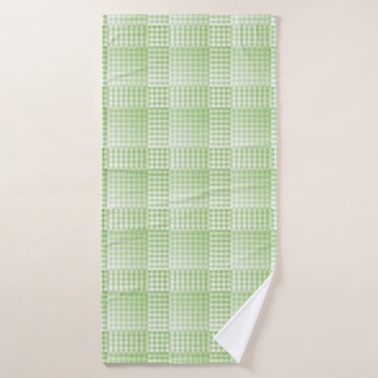 Green White Checker Abstract Pattern Badhanddoek (Badhanddoek)