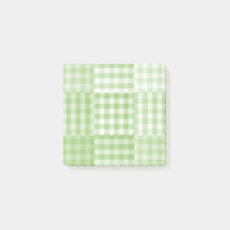 Green White Checker Patchwork Pattern Post-it® Notes