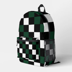 Green White Checkerboard Bedrukte Rugzak
