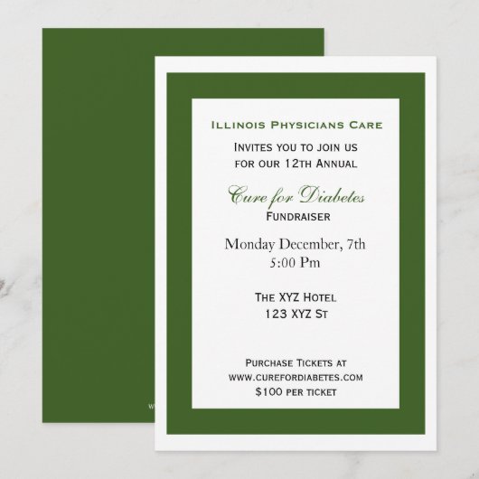 green white classe Corporate party Invitation (Devant / Derrière)
