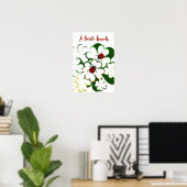 Green & White Clover Lady Bug een glimlach-reis Poster (Thuiskantoor)