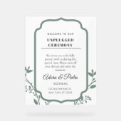 Green & White Elegant Wedding Acryl Bord (Voorkant)