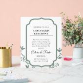 Green & White Elegant Wedding Acryl Bord (Huwelijk)