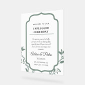 Green & White Elegant Wedding Acryl Bord (Hoek)