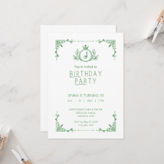 Green & White Fall Invitation Anniversaire 2