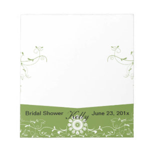 Green White Floral Flourish Vrijgezellenfeest Notitieblok