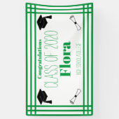 Green White Geometric Graduation Party Spandoek (Verticaal)