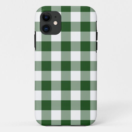Green White Gingham Check Patroon Case-Mate iPhone Case (Achterkant)