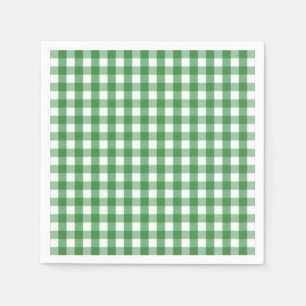 Green White Gingham Check Patroon Servetten