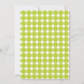 Green White Gingham Plaid controleert Country Wedd Kaart (Achterkant)
