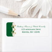 Green White Gold Scroll Return Address Label (Insitu)