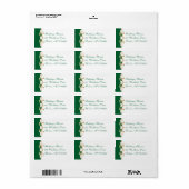 Green White Gold Scroll Return Address Label (Full Sheet)