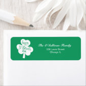 Green & White Happy St. Patrick's Day Shamrock Etiket (Insitu)