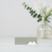 Green white minimal geometric environment eco mini visitekaartje (Staand voorkant)